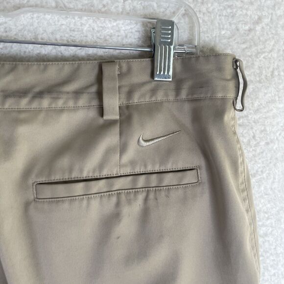 Nike Golf Shorts Mens Sz 34 Dri-Fit Khaki Beige Bone Tech Chino Stretch - Picture 16 of 16